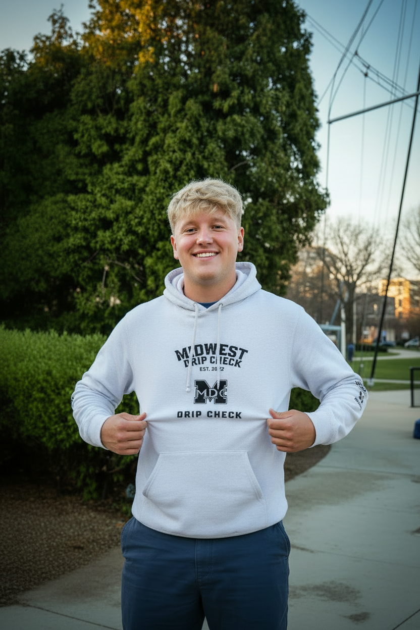Blonde Guy Showing Off MDC Hoodie