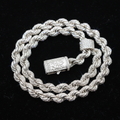 MDC silver VVS iced-out rope chain in matte black jewelry box