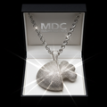 MDC silver VVS iced-out buckeye pendant in matte black jewelry box
